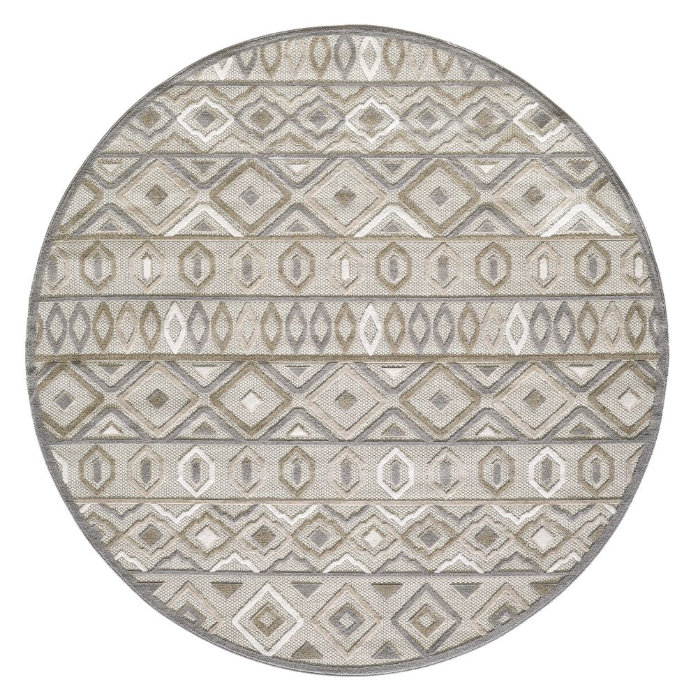 KAS CAA6925 Calla 7 Ft. 10 In. Round Rug in Grey